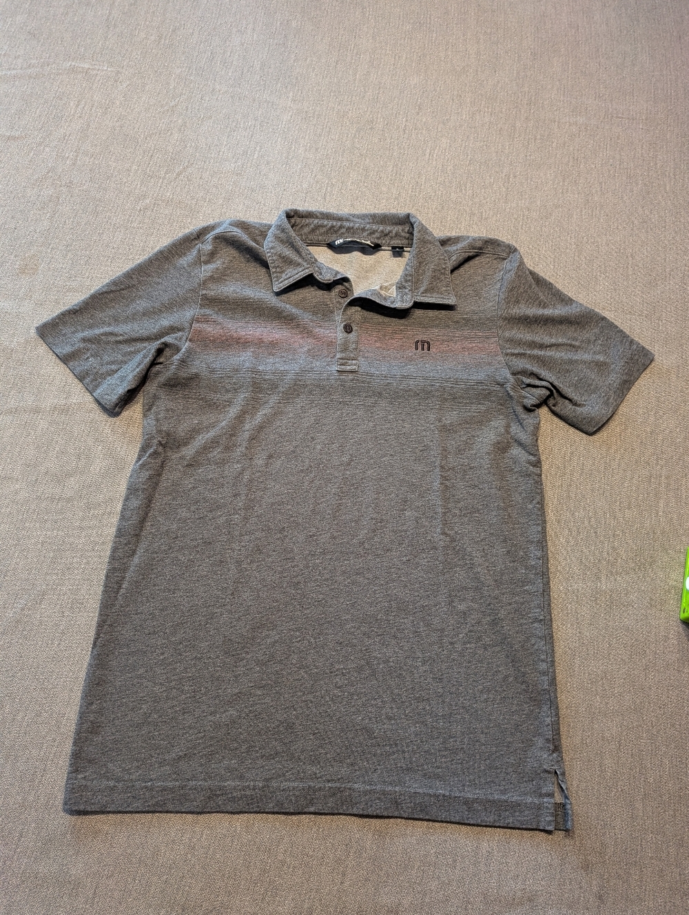 Travis Mathew Polo Shirt Mens Small Gray Golf Short Sleeve Rugby Golfer Outdoor